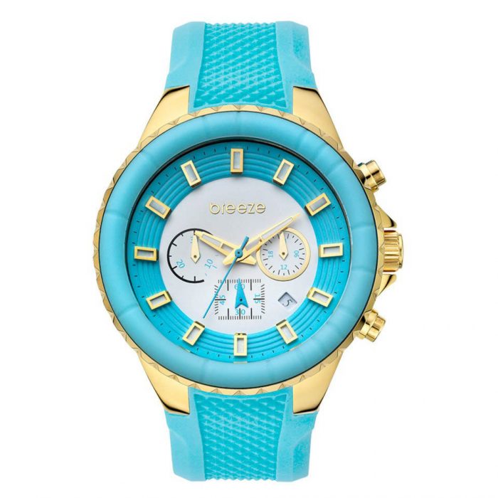BREEZE AIR HOLLYWOOD LIGHT BLUE RUBBER STRAP CHRONOGRAPH