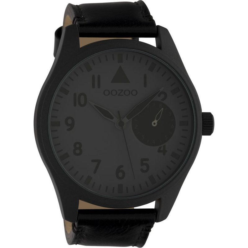 OOZOO TIMEPIECES BLACK LEATHER STRAP