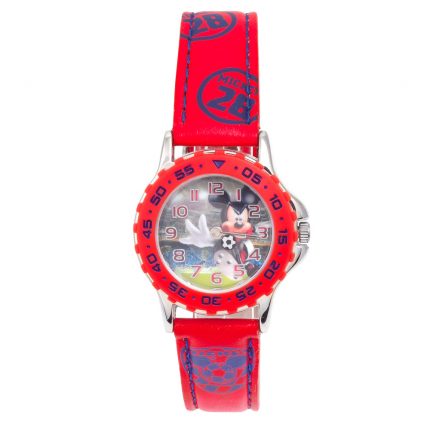 DISNEY CHILDRENS MICKEY MOUSE RED LEATHER STRAP