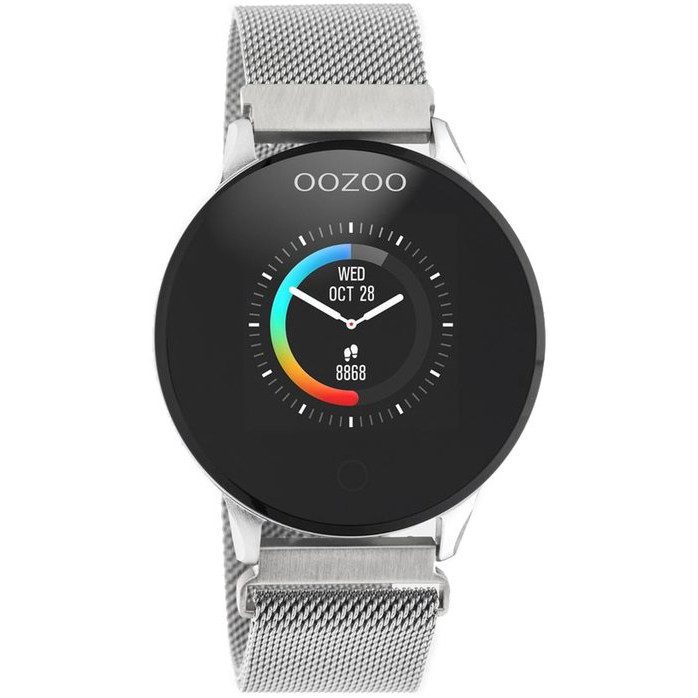 Oozoo Silver Stainless Steel Bracelet Smartwatch Q00116