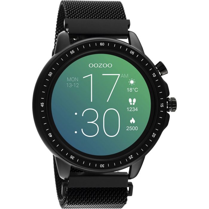 Oozoo Black Stainless Steel Bracelet Smartwatch Q00309