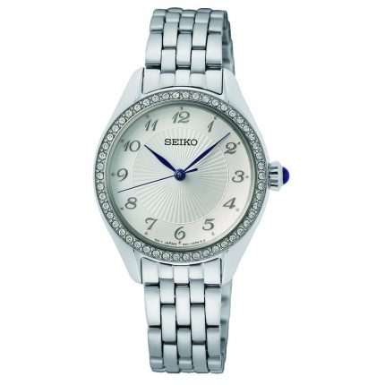 Seiko Conceptual Crystals Silver Stainless Steel Bracelet SUR479P1