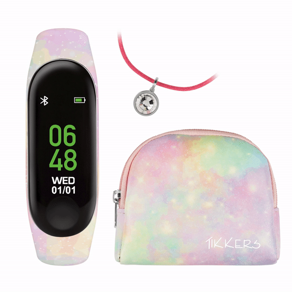 Tikkers Galaxy Series 01 Pink Silicone Strap Activity Tracker Gift Set TKS01-0014