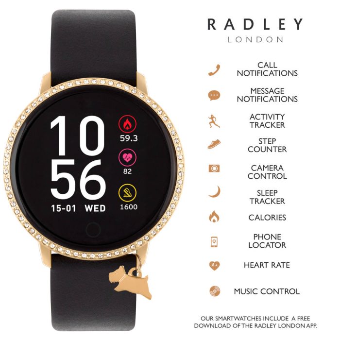 Radley London Series 05 Black Leather Strap Smartwatch RYS05-2104-INT