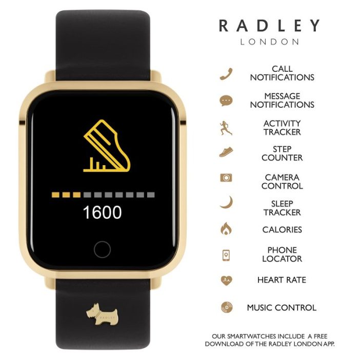Radley London Series 06 Black Leather Strap Smartwatch RYS06-2074