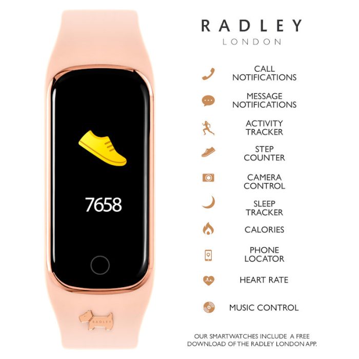 Radley London Series 08 Pink Silicone Strap Smartwatch RYS08-2090-INT