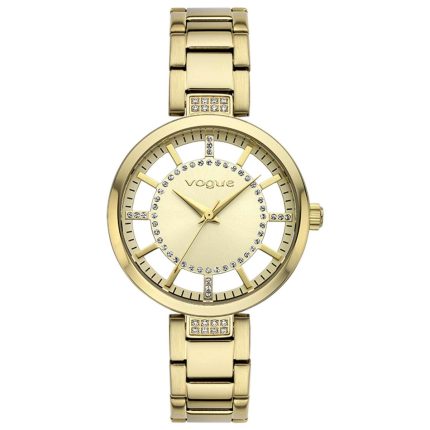 Vogue Swan Crystals Gold Stainless Steel Bracelet 2020612942