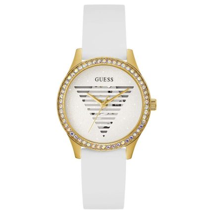 Guess Lady Idol Crystals White Rubber Strap GW0530L6