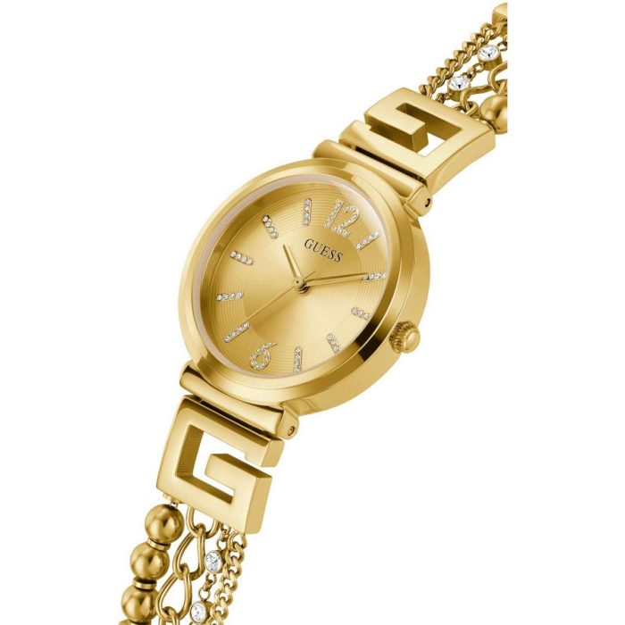 Guess G Cluster Crystals Gold Stainless Steel Bracelet GW0545L2