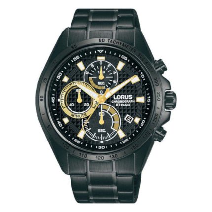 Lorus Sports Chronograph Black Stainless Steel Bracelet RM359HX9