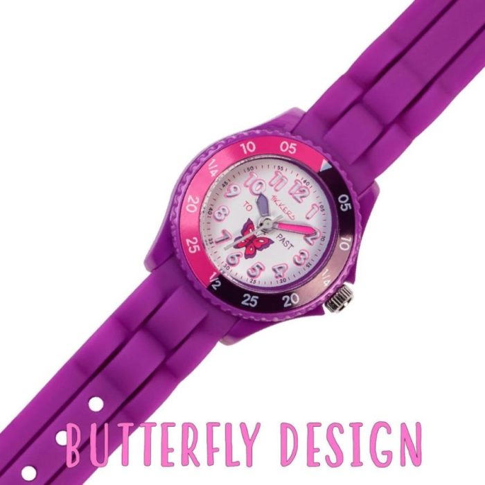 Tikkers Butterfly Purple Silicone Strap TK0041