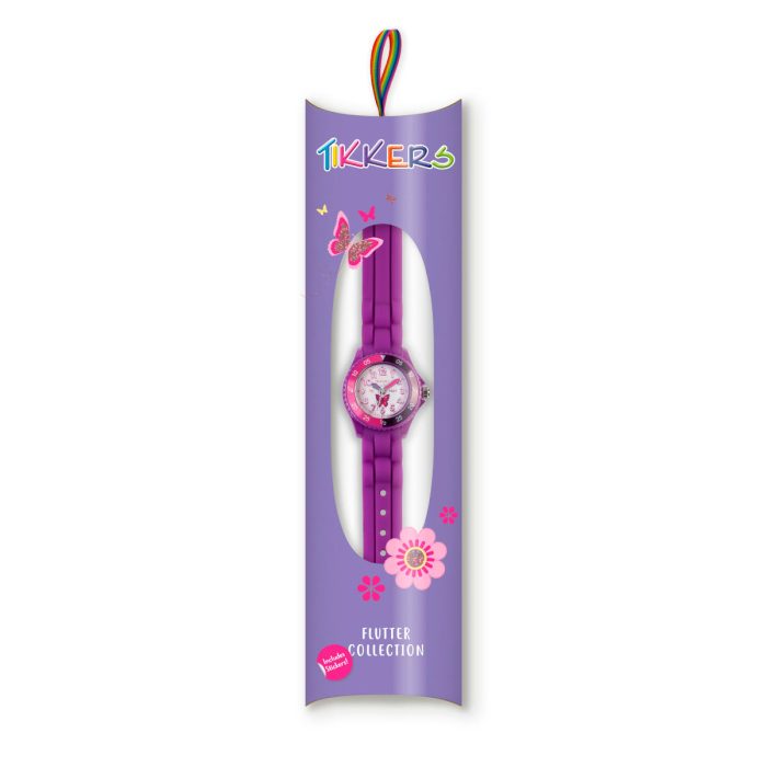 Tikkers Butterfly Purple Silicone Strap TK0041