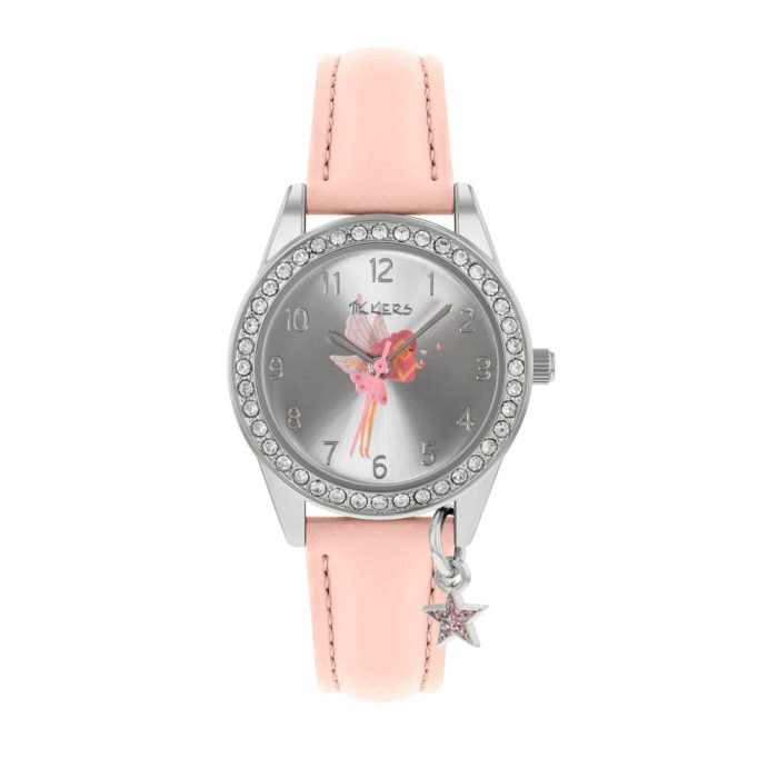 Tikkers Fairy Crystals Pink Leather Strap TK0189