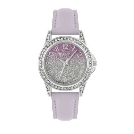 Tikkers Crystals Purple Leather Strap TK0191