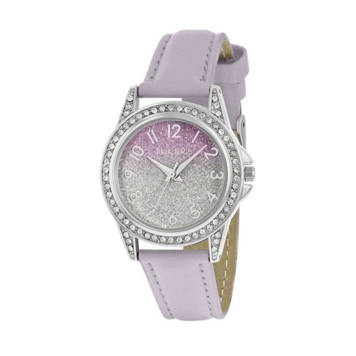 Tikkers Crystals Purple Leather Strap TK0191