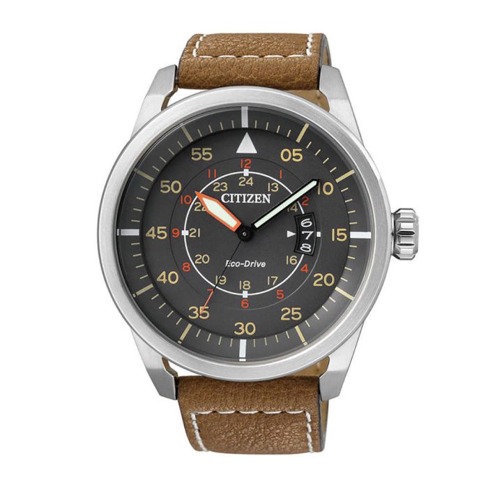 Citizen Eco-Drive Brown Leather Strap AW1360-12H