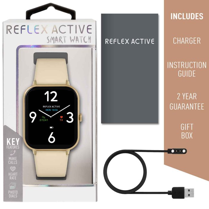 Reflex Active Series 23 Beige Rubber Strap Smartwatch RA23-2172