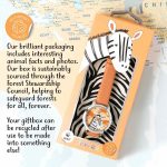 Tikkers WWF Zebra Orange Leather Strap TKWWF006