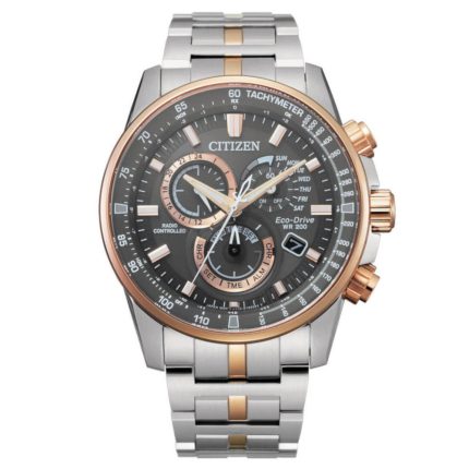 Citizen Eco-Drive Radio Controlled Chronograph Two Tone Stainless Steel Bracelet CB5886-58H